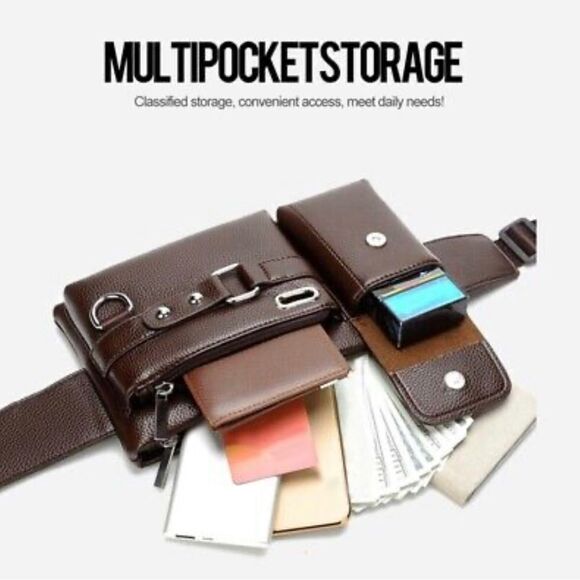 Weixier Bag Unisex Single Shoulder Multi-function Sling Brown New